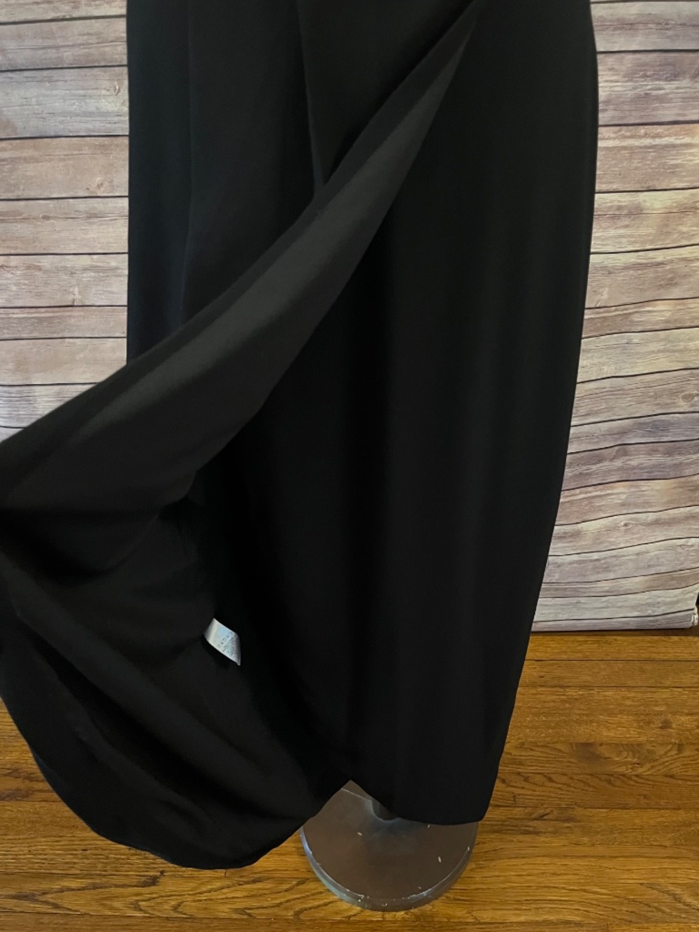 Dress The Population Black Ariel Plunging Faux Wrap Sleeveless Gown Size XL - Picture 10 of 16
